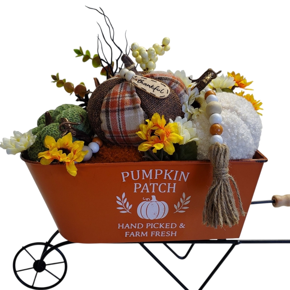 New Decorative Pumpkin Patch Wheelbarrow - Picture 5 of 10